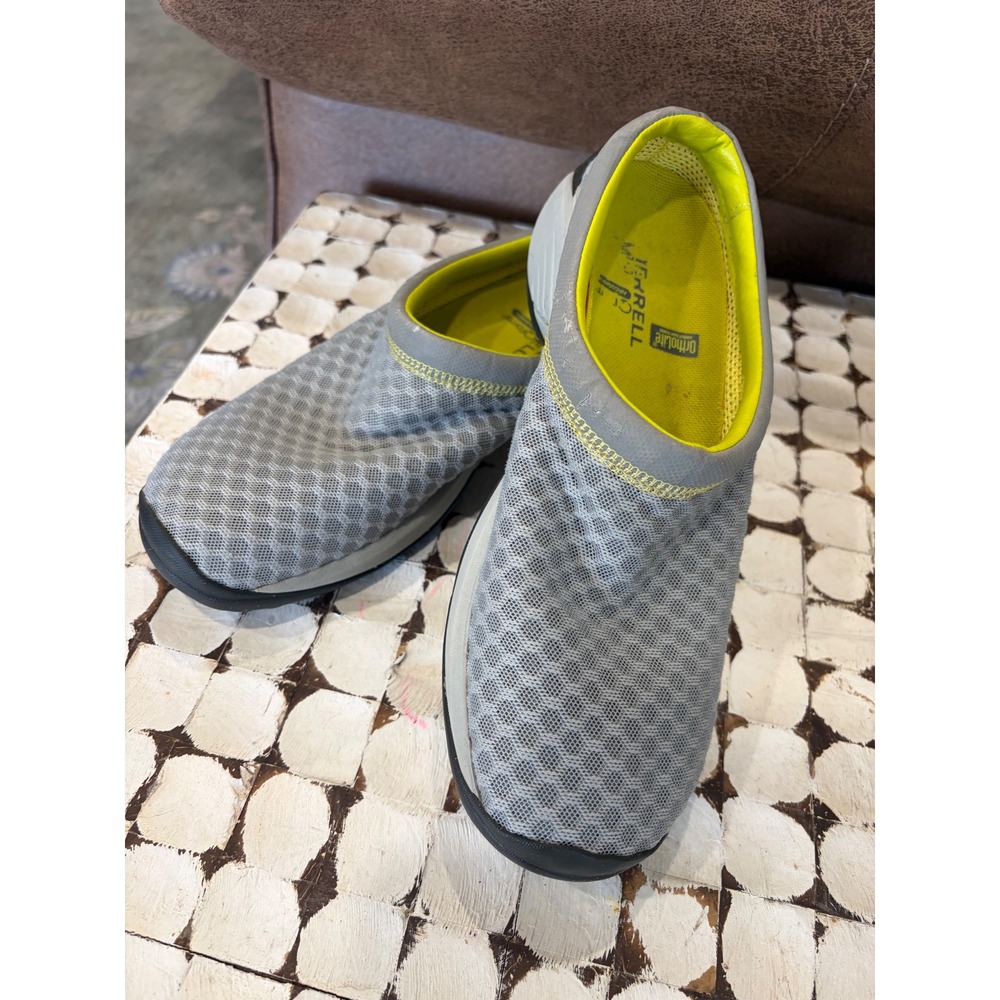 Merrell Encore Q2 Mesh Clogs Grey Lime Green Slip On Walking Shoes Womens